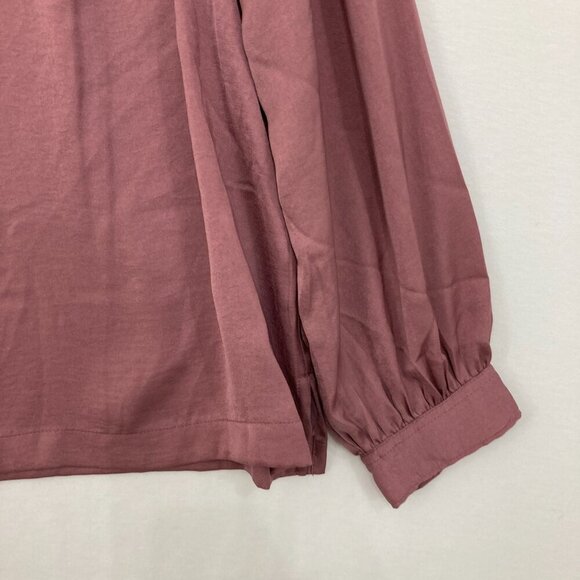 New GAP XXL Dusty Pink Soft Flowy Y Neck Relaxed Popover Long Sleeve Office - Picture 2 of 10